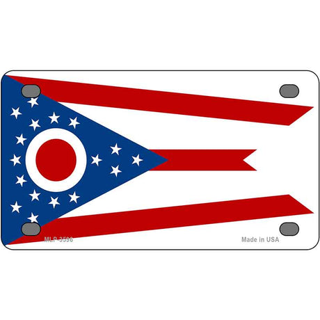 Ohio State Flag Metal Novelty License Plate 4" x 2.2" Mini (MLP)
