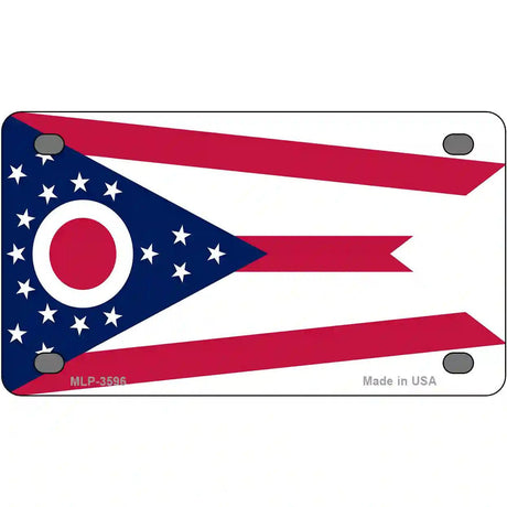 Ohio State Flag Metal Novelty License Plate 4" x 2.2" (MLP)