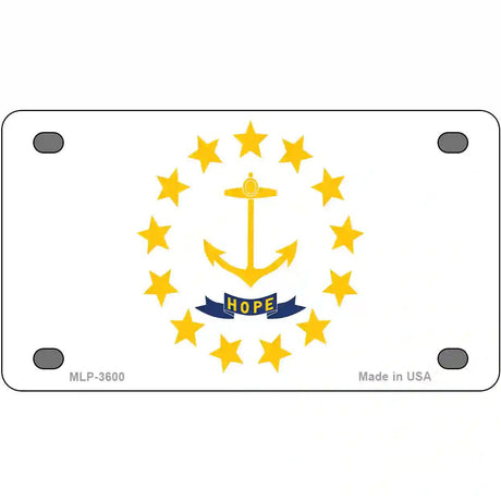 Rhode Island State Flag Metal Novelty License Plate 4" x 2.2" (MLP)