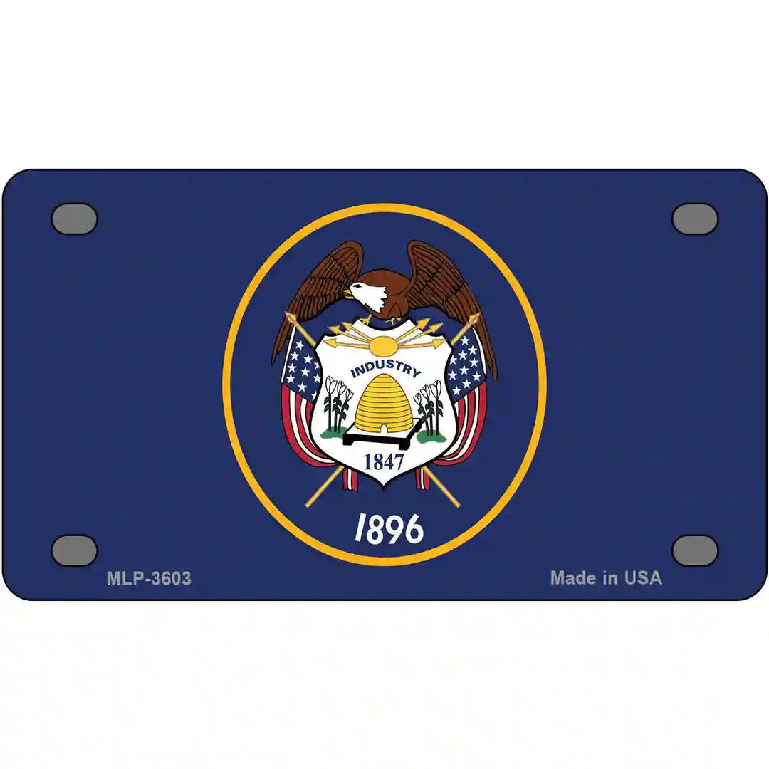 Utah State Flag Metal Novelty License Plate 4" x 2.2" (MLP)