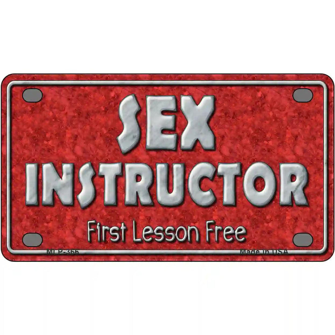 Sex Instructor Metal Novelty License Plate 4" x 2.2" (MLP)