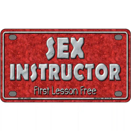 Sex Instructor Metal Novelty License Plate 4" x 2.2" (MLP)