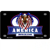 America United Metal Novelty License Plate 4" x 2.2" (MLP)