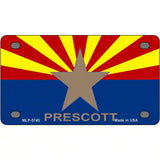 Prescott Arizona State Flag Metal Novelty License Plate 4" x 2.2" (MLP)