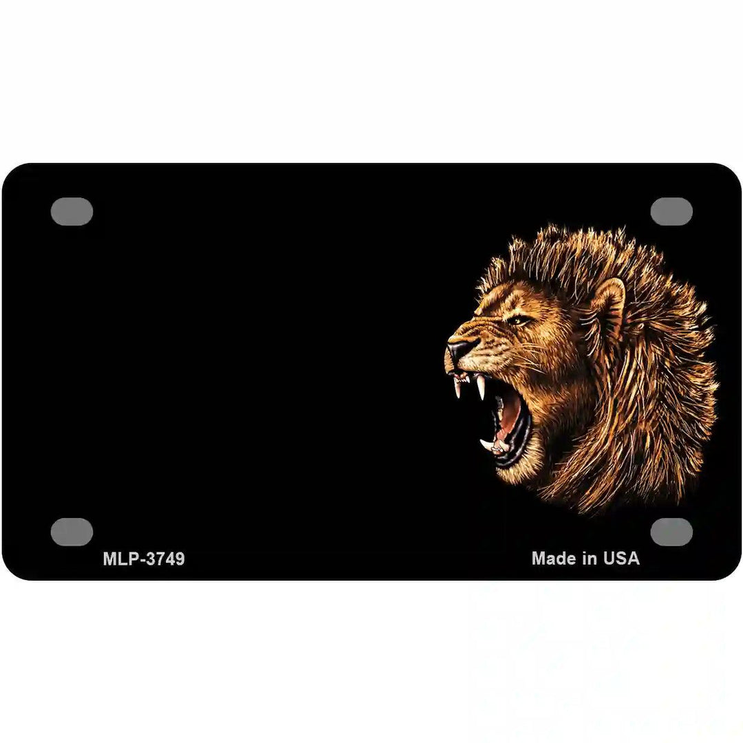 Lion Head Offset Metal Novelty License Plate 4" x 2.2" (MLP)