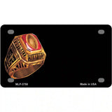 Football Champ Ring Offset Metal Novelty License Plate 4" x 2.2" (MLP)