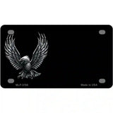Eagle Offset Black Metal Novelty License Plate 4" x 2.2" (MLP)