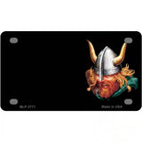 Warrior Offset Metal Novelty License Plate 4" x 2.2" (MLP)