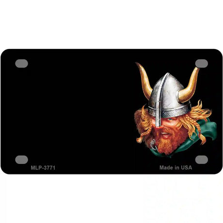 Warrior Offset Metal Novelty License Plate 4" x 2.2" (MLP)