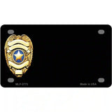 Police Badge Offset Metal Novelty License Plate 4" x 2.2" (MLP)