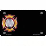 Fire Maltese Cross Offset Metal Novelty License Plate 4" x 2.2" (MLP)