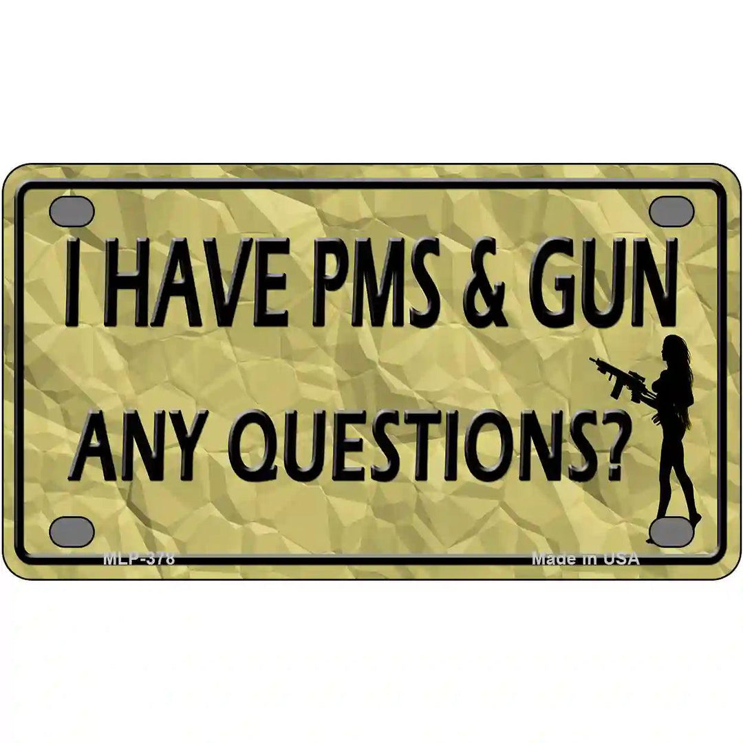 PMS And A Gun Metal Novelty License Plate 4" x 2.2" (MLP)
