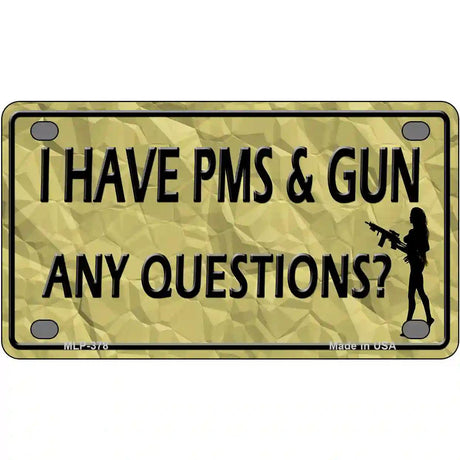 PMS And A Gun Metal Novelty License Plate 4" x 2.2" (MLP)