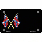 Crossed Rebel Flags Offset Metal Novelty License Plate 4" x 2.2" (MLP)