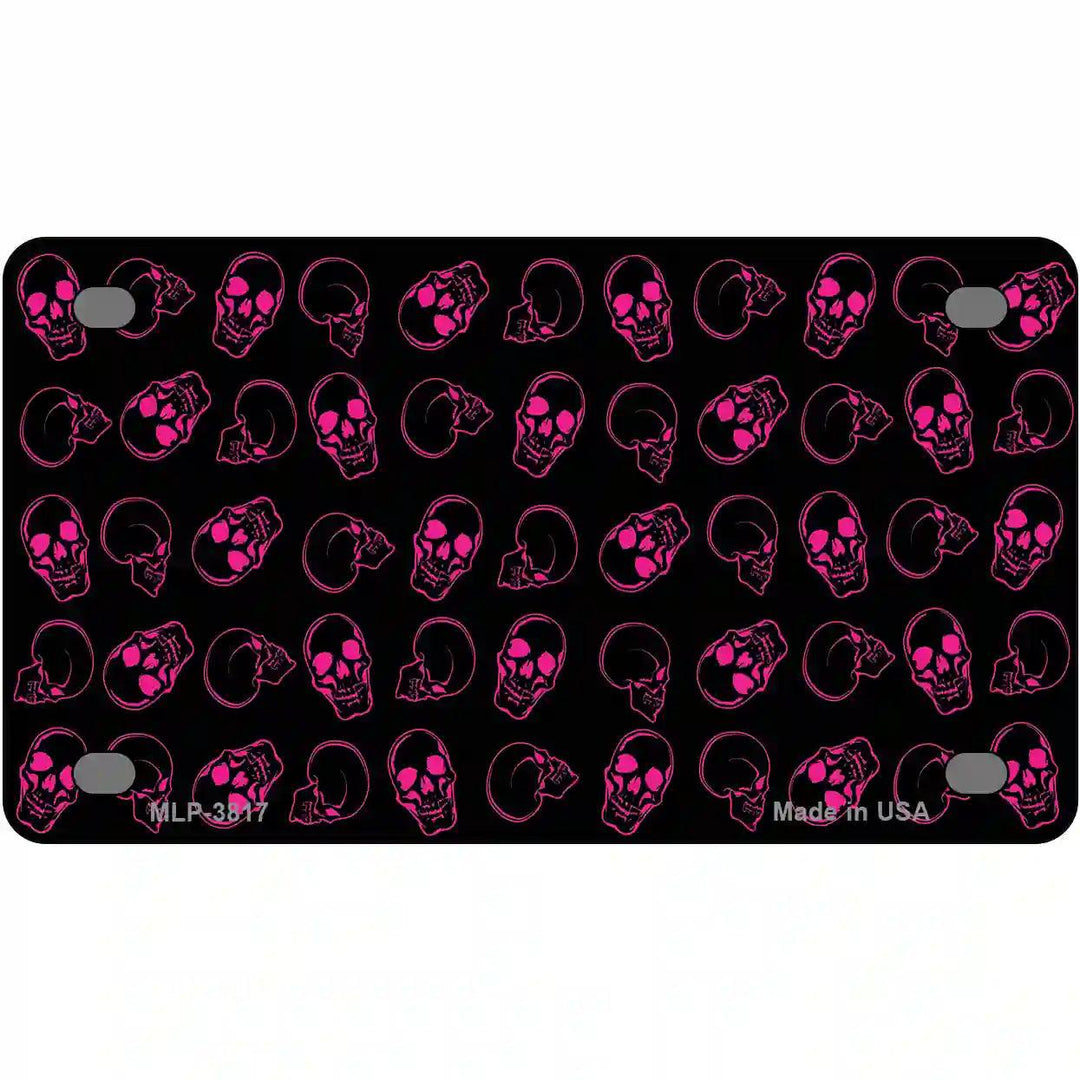 Purple Skulls Metal Novelty License Plate 4" x 2.2" (MLP)