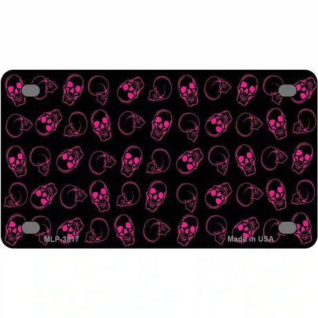 Purple Skulls Metal Novelty License Plate 4" x 2.2" (MLP)
