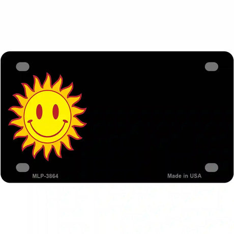 Sun Smiley Offset Metal Novelty License Plate 4" x 2.2" (MLP)