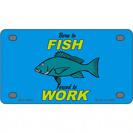 Born To Fish Metal Novelty License Plate 4" x 2.2" (MLP)