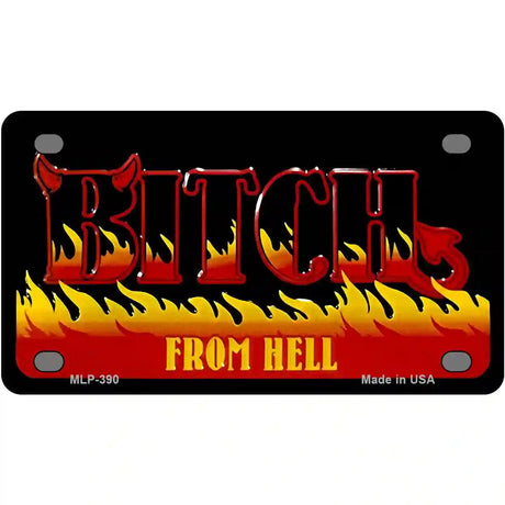 Bitch From Hell Metal Novelty License Plate 4" x 2.2" (MLP)
