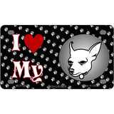 I Love My Chihuahua Metal Novelty License Plate 4" x 2.2" (MLP)