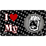 I Love My Chinese Shar Pei Metal Novelty License Plate 4" x 2.2" (MLP)
