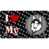 I Love My Shetland Sheepdog Metal Novelty License Plate 4" x 2.2" (MLP)