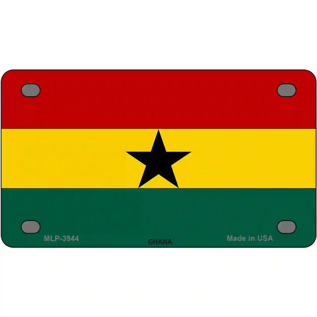 Ghana Flag Metal Novelty License Plate 4" x 2.2" (MLP)