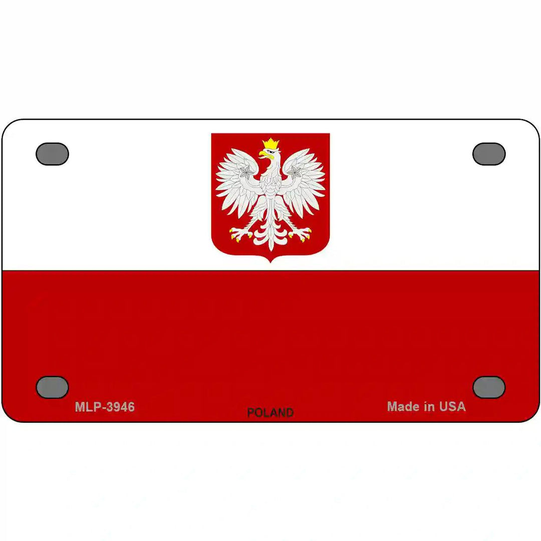Poland Eagle Flag Metal Novelty License Plate 4" x 2.2" (MLP)