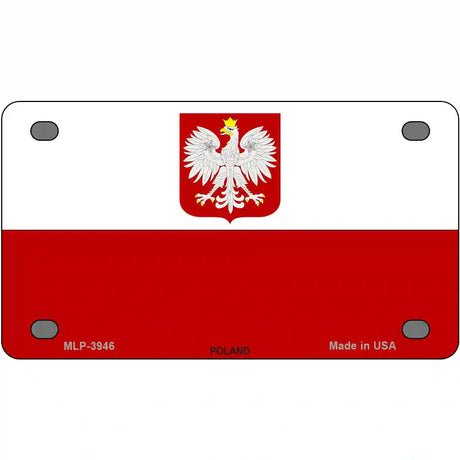 Poland Eagle Flag Metal Novelty License Plate 4" x 2.2" (MLP)