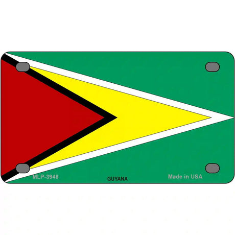 Guyana Flag Metal Novelty License Plate 4" x 2.2" (MLP)