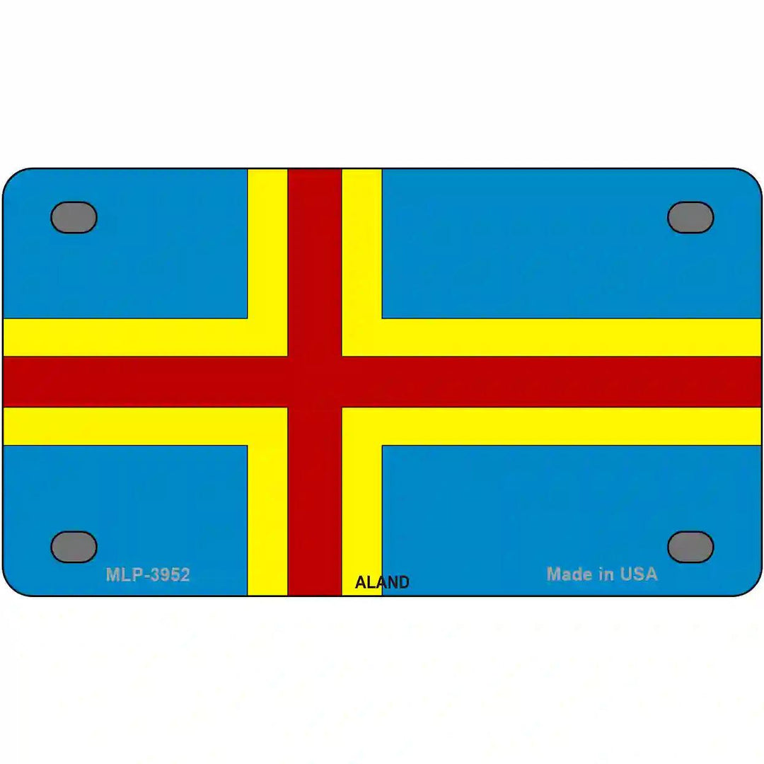 Aland Flag Metal Novelty License Plate 4" x 2.2" (MLP)