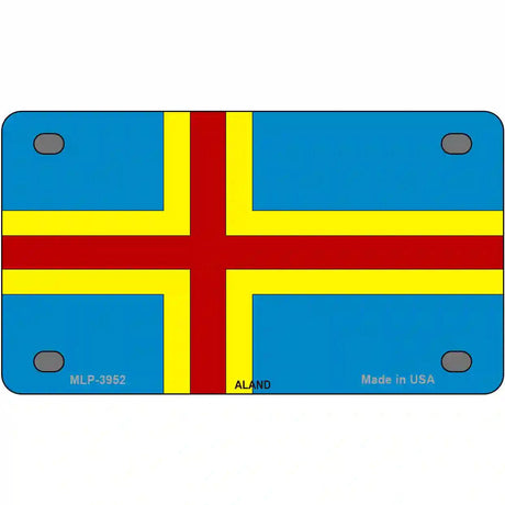 Aland Flag Metal Novelty License Plate 4" x 2.2" (MLP)