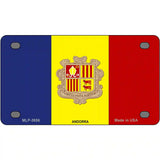 Andorra Flag Metal Novelty License Plate 4" x 2.2" (MLP)
