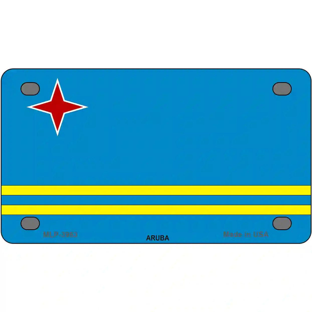 Aruba Flag Metal Novelty License Plate 4" x 2.2" (MLP)