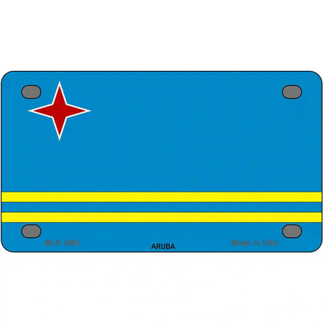Aruba Flag Metal Novelty License Plate 4" x 2.2" (MLP)