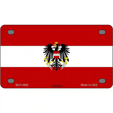 Austria Flag Metal Novelty License Plate 4" x 2.2" (MLP)