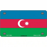 Azerbaijan Flag Metal Novelty License Plate 4" x 2.2" (MLP)