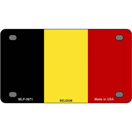 Belgium Flag Metal Novelty License Plate 4" x 2.2" (MLP)