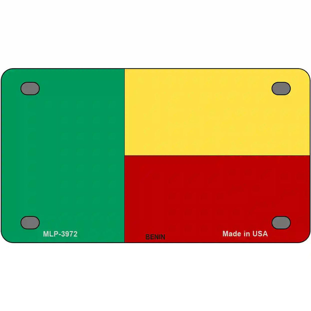 Benin Flag Metal Novelty License Plate 4" x 2.2" (MLP)