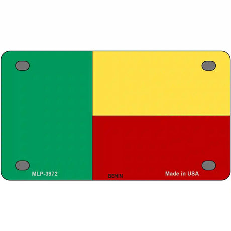 Benin Flag Metal Novelty License Plate 4" x 2.2" (MLP)