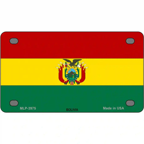 Bolivia Flag Metal Novelty License Plate 4" x 2.2" (MLP)
