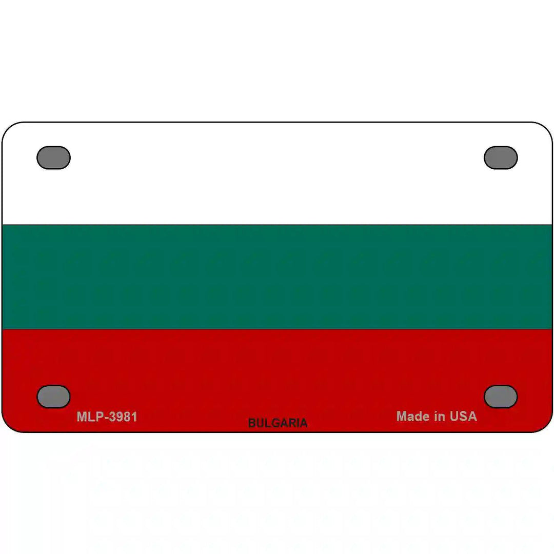 Bulgaria Flag Metal Novelty License Plate 4" x 2.2" (MLP)