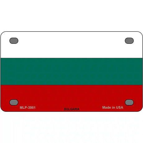 Bulgaria Flag Metal Novelty License Plate 4" x 2.2" (MLP)
