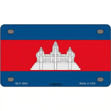 Cambodia Flag Metal Novelty License Plate 4" x 2.2" (MLP)