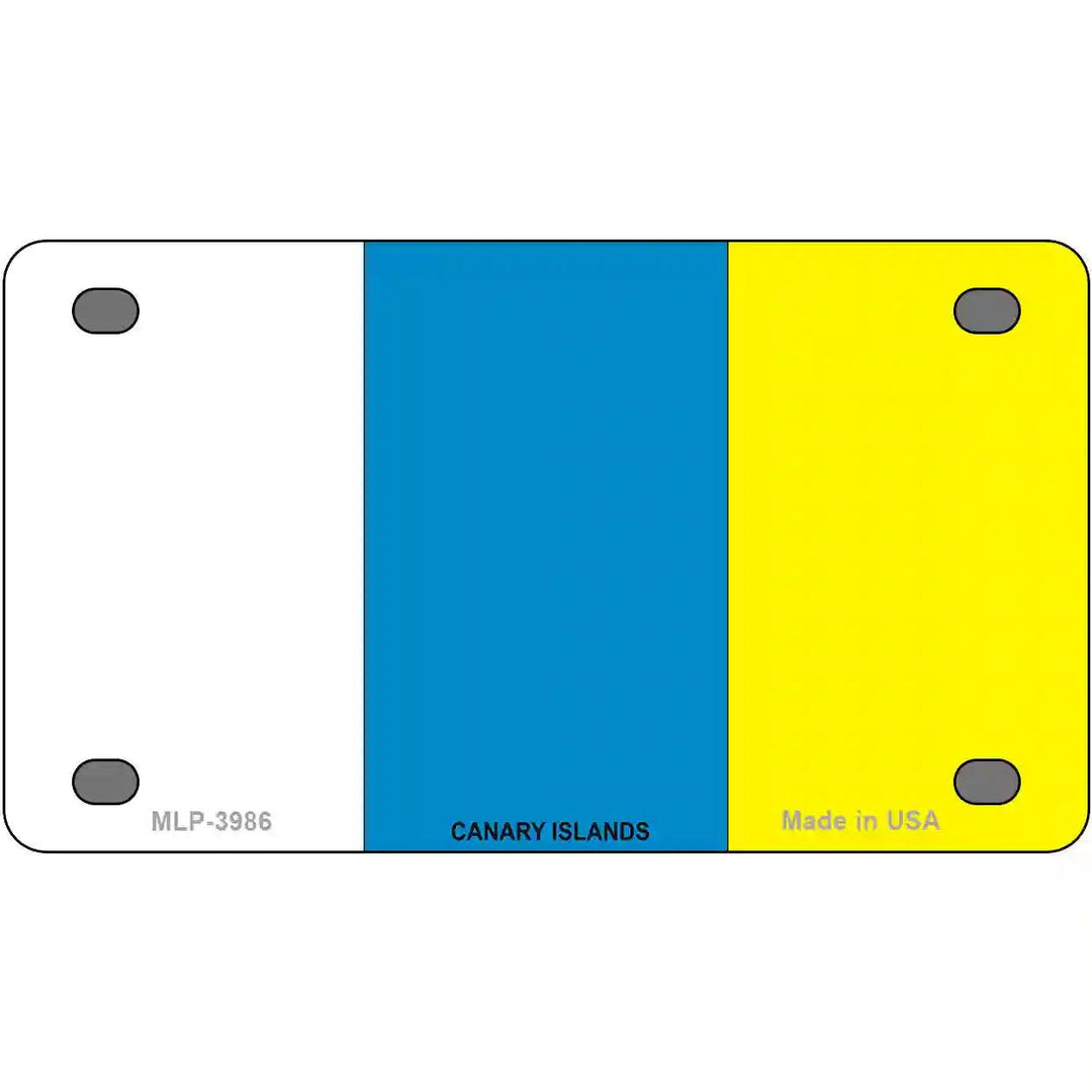 Canary Islands Flag Metal Novelty License Plate 4" x 2.2" (MLP)