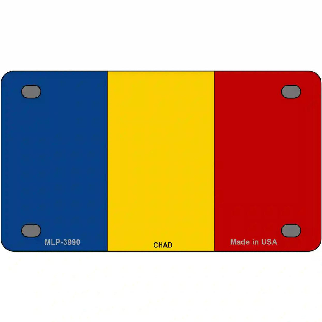 Chad Flag Metal Novelty License Plate 4" x 2.2" (MLP)