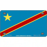 Congo Democratic Republic Flag Metal Novelty License Plate 4" x 2.2" (MLP)