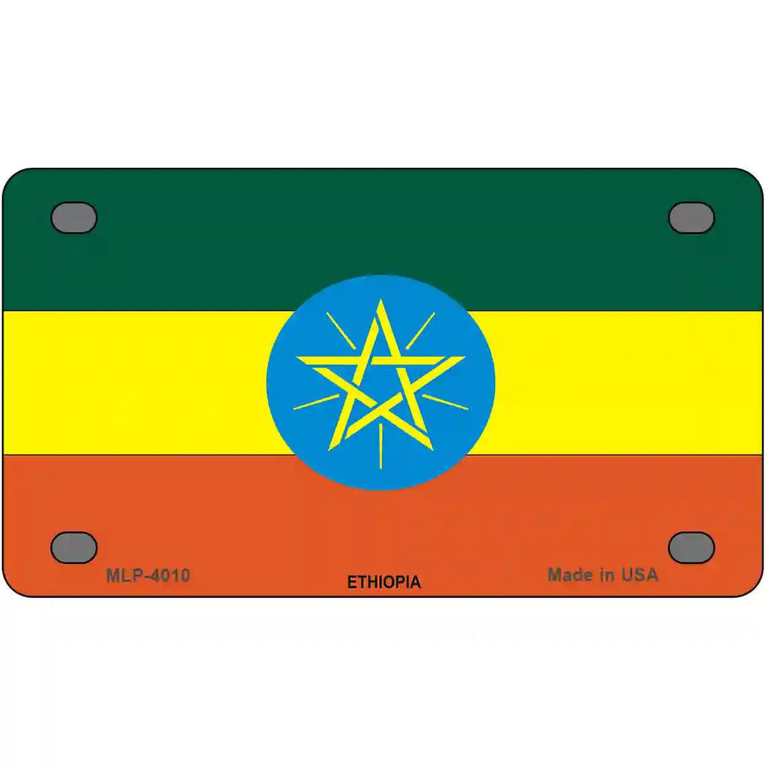 Ethiopia Flag Metal Novelty License Plate 4" x 2.2" (MLP)