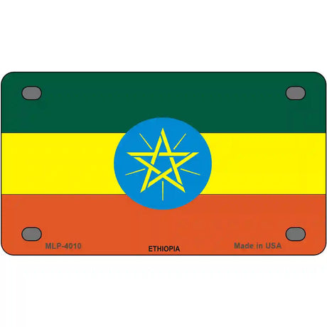 Ethiopia Flag Metal Novelty License Plate 4" x 2.2" (MLP)