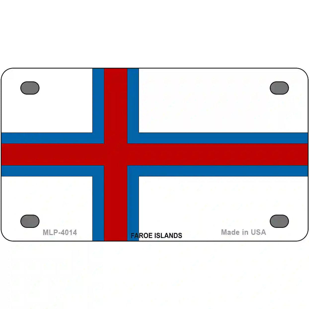 Faroe Islands Flag Metal Novelty License Plate 4" x 2.2" (MLP)